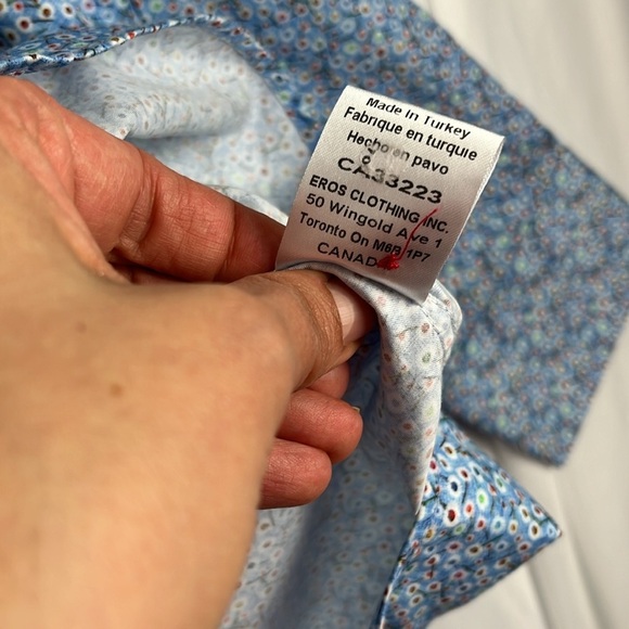 7 Downie Street Blue Multi-Coloured Floral/Dot Shirt - Picture 9 of 13